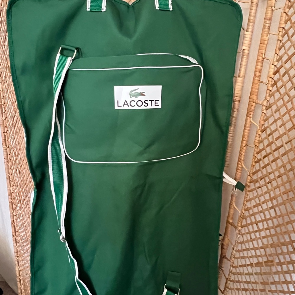 Lacoste Travel Garment Zippered & carry weekender bag travel luggage - Picture 6 of 12
